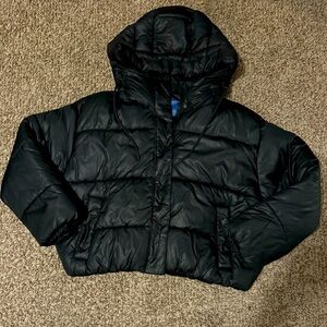 Black puffer coat